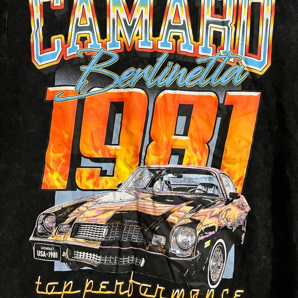 Chemistry Unisex Acid Wash Multi CAMARO 1981 Printed Graphic Shirt Sz-M - Picture 2 of 4